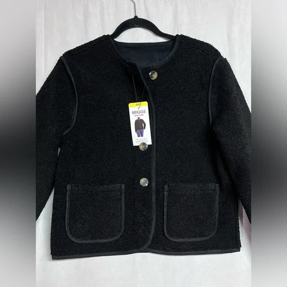 Briggs New York Women's Reversible Sherpa and Suede Jacket NWT - Picture 5 of 11